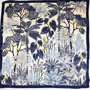 Inuotoosh Silk Scarf Jungle Trees in Blue